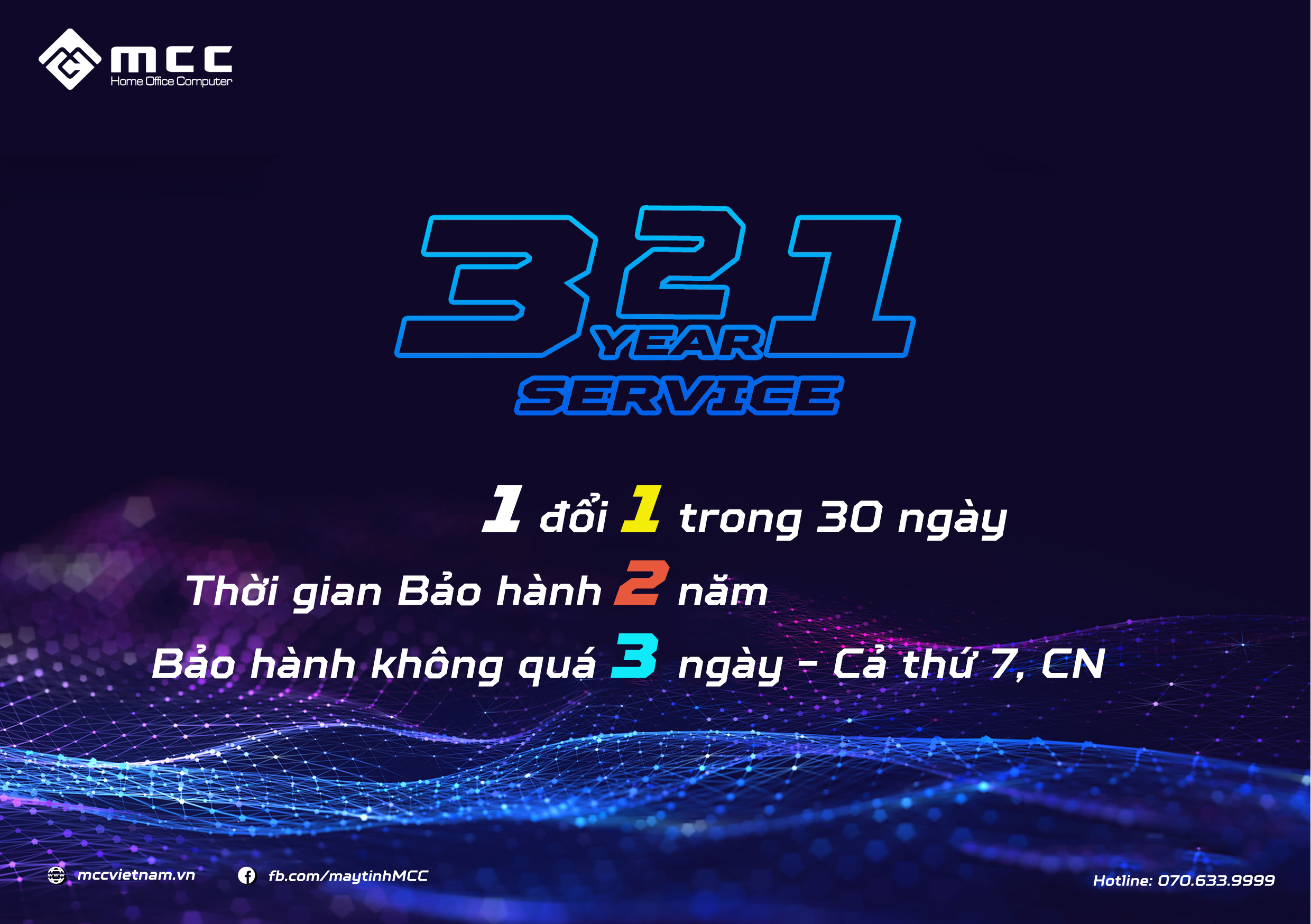 321 là chính sách bảo hành đặc biệt của MCC Việt Nam
