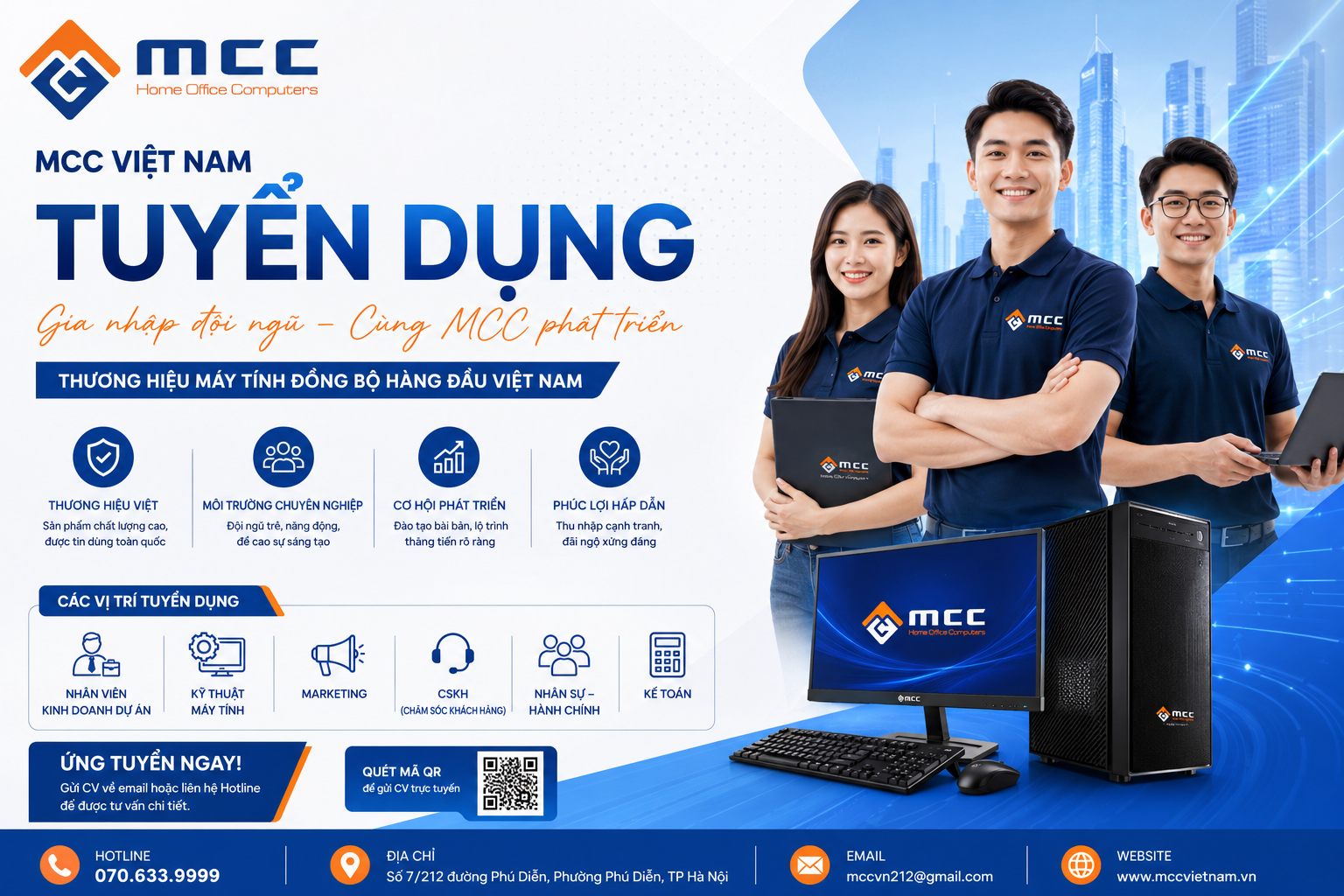 MCC Việt Nam tuyển dụng cán bộ kinh doanh đợt 1 năm 2026
